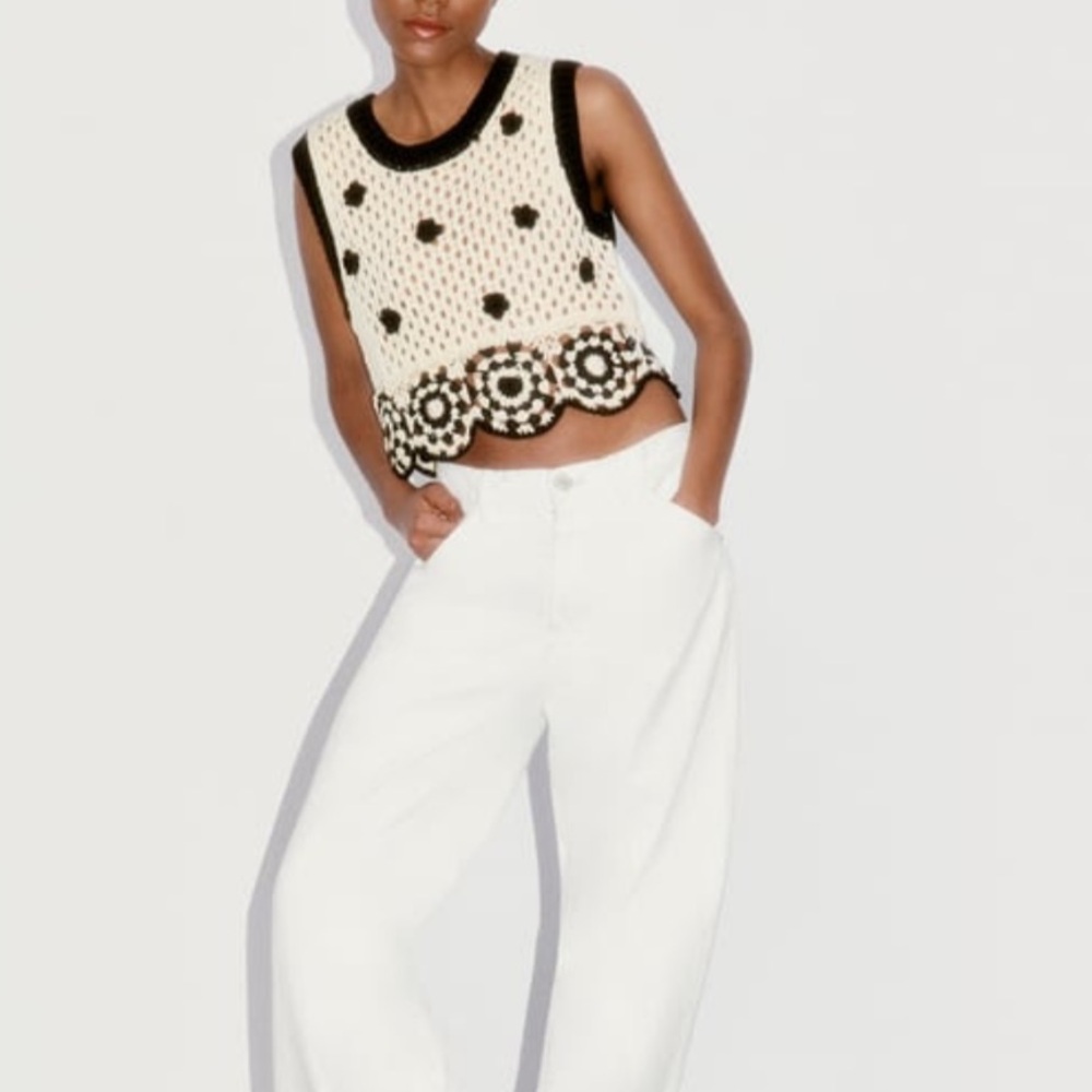 Zara Crochet Floral Top